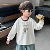 Camiseta Base de Manga Larga para Niños Estilo Nuevo 2026 Ropa Interior Blanca para Niños Cuello Redondo Casual Ropa de Primavera/Otoño Suéter Superior