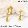 Pendientes Irregulares de Acero Inoxidable Chapado en Oro de 18 Quilates con Forma de Gota de Agua para Mujer, Pendientes Geométricos Abstractos de Moda y Únicos con un Toque de Lujo Ligero y de Alta Gama