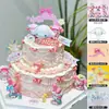 Chá da Tarde Maid Melody Kuromi KT Cat Decoração de Bolo Enfeites Rosa Princesa Acessórios de Menina