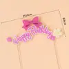 Pastel de Cumpleaños Toppers Temática Rosa Pequeña Princesa Hada Flor Nube Inserts Cumpleaños de Cien Días Arcoíris Escribible