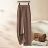 Calça de Lã Acetato Wide Leg para Mulheres, Moda Outono e Inverno Calça Versátil, 2026 Nova Calça Longa Casual de Cintura Alta com Caimento Reto
