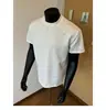 Camiseta Masculina Casual Fitness Esportiva Branca de Verão Gola Alta de Alta Qualidade Pesada Manga Curta Caimento Solto Ombro Regular Meia Manga