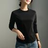 Camiseta Blanca de Algodón con Amoníaco Líquido Estilo Años 80 para Mujeres Menudas, Nuevo Estilo Primavera 2026 Camiseta Básica con Acabado de Alta Gama