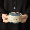 Cenicero de Pájaro Volador de Cerámica Gres con Tapa Cenicero a Prueba de Viento Hogar Oficina Portacigarrillos Elegante de Gama Alta