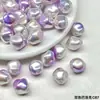 Ding Yi Pérola Imitação Bicolor Barroca Lua Fria Galvanizado ABS Roxo Claro Furo Reto Contas Soltas Acessórios para Corrente de Celular DIY