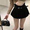 Falda plisada de color sólido anti-exposición para mujer, verano nuevo, falda pantalón corto, cintura alta, falda jk, sexy, falda línea A