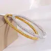 Pulseira de Aço Inoxidável, Design Céu Estrelado, Pulseira Prateada Antidesbotamento para Mulheres, Versátil, Moda de Alto Padrão, Cheia de Diamantes, Pulseira de Aço Titânio