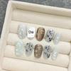 Armadura de mão pura estilo nacional verde bambu branco pintado à mão peças de unhas novo chinês retro usando peças de unhas sensação legal