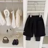 [Roupas Infantis Le'En] Design Original Outono e Inverno Calça de Lã Wide Leg Falsa Duas Peças para Meninas, Calça Fashionável Estilo Coreano Estilo Hong Kong