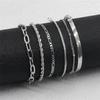 Pulseira boêmia minimalista transfronteiriça europeia e americana corrente de metal terno feminino 6 correntes multicamadas pulseira simples
