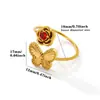 Anillo de Acero Inoxidable con Diamantes Completo Estilo Ins Transfronterizo Anillo de Girasol con Esmalte Multicolor Joyería de Nicho Suministro para Mujeres