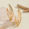 Amazon Pendientes Retro Chapados en Oro Transfronterizos Pendientes de Temperamento de Alta Gama para Mujer Pendientes Exagerados de Celebridad de Internet para Mujer