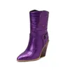 Botines de Cuero Cortos para Mujer con Punta Fina Estilo Europeo y Americano, Botines de Moda sin Cordones, Zapatos Elegantes de Tacón Alto para Mujer, Tallas Grandes 40-48, Botas de Exportación