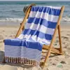 Toalla de Playa de Algodón Transfronteriza Europea y Americana Toalla de Baño de Algodón con Borla Turca Absorbente Protección Solar Natación Toalla de Playa Comercio Exterior