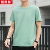 Hengyuanxiang T-shirt de seda de amoreira amigável à pele masculina manga curta modal verão 2023 nova moda camiseta lisa atacado