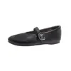 Sapatos Mary Jane prateados de nicho estilo francês para mulheres, novo modelo 2026, bico redondo, corte baixo, fivela de tira única, sapatilhas baixas