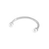Anillo de Plata de Ley 925 Estilo Coreano JZ090 INS Nicho Simple Moda Abierto Sonrisa Anillo Sonrisa de Perla para Mujeres