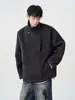 Abrigo de Lana Sarga Estilo Retro Old Money para Hombre, Tendencia Otoño e Invierno Marca Diseño Gabardina Corta Chaqueta Holgada