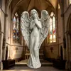 Estátua Abstrata Geométrica de Resina Oração do Anjo da Amazon para Decoração Única de Mesa de Escritório em Casa