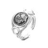 Anillo de Moneda de Emperador Griego Antiguo Nuevo Estilo Ins de Alta Gama Anillo de Dedo Índice Abierto Retro Francés Par de Pareja