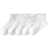 Calcetines para Niñas 2026 Verano Malla Fina Transpirables Estudiante Calcetines Blancos con Moño de Encaje Sin Costuras Cortos de Algodón