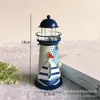 Faro LED de hierro creativo mediterráneo accesorios para el hogar luces electrónicas coloridas de Navidad adornos decorativos regalo artesanal