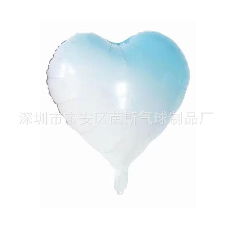 18寸渐变蓝色心形