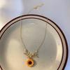 Nuevas joyas creativas artículos de comercio exterior collar de girasol de perlas temperamento femenino moda colgante de girasol