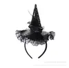 Acessório de Cabeça Halloween Chapéu Mágico de Bruxa Faixa de Cabelo Renda Engraçado Decoração de Baile Acessório de Cabeça Grampo de Cabelo