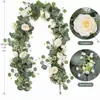 Folhas de Eucalipto Transfronteiriças, Folhas de Eucalipto Dinheiro, Guirlanda de Trepadeiras, Trepadeira Gypsophila, Folhagem Artificial Decorativa, Trepadeiras Artificiais