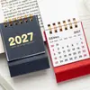 Crepúsculo 2027 Mini Calendario Pequeño Retro Simple Cuenta Regresiva Registro Cuaderno Calendario de Escritorio de Oficina Pequeño Adorno