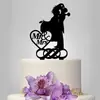 Bonecos Criativos de Casal para Bolo Pulando Beijo Amor Bolo de Casamento Inserção Espelho Dupla Face Cartão Acrílico