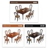 Mesa de comedor y silla de madera maciza estilo antiguo, estilo francés, para apartamento pequeño, estilo americano, mesa de comedor rectangular color nogal para uso doméstico sencillo.