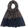 Cachecol longo patchwork floral na cor café Melard para mulheres, leve e fluido, perfeito para primavera e outono, como uma camada externa, xale ou para ensaios fotográficos de férias