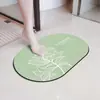 Tapete de chão macio de diatomita com estampa de letras em cor sólida, estilo minimalista, para banheiro, tapete de secagem rápida para entrada de vaso sanitário, personalizável