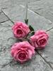 Simulação rosa 3 rosas comércio exterior 3 rosa encaracolado cor de pasta de feijão de outono rosa de canto decoração de casamento flores artificiais atacado