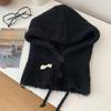 Coreia do Sul Balaclava Chapéu Cachecol Peça Única Feminino Outono e Inverno Quente Proteção de Orelha Capuz de Pescoço Chapéu de Lã Tricotado
