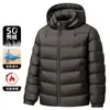 Chaqueta de plumón para hombre 2026 Invierno Capucha desmontable Cálida Casual para mediana edad y jóvenes Ligera de plumón Moderna