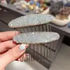 Luxo Leve e Sensação de Alta Qualidade, Pente de Cabelo com Strass Azul Claro, Ferramenta de Penteado Feminino, Pente para Franja Lateral, Acessório de Cabelo Versátil
