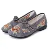 Zapatos de Tela Nuevos de Primavera Bai Zhenhe Estilo Antiguo de Pekín para Mujer, Casuales para Madres, Antideslizantes, Suela Suave, Slip-on Planos Bordados