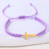 Pulsera tejida roja hecha a mano popular de Amazon para hombres y mujeres, pulsera de pareja con cruz de acero inoxidable transfronteriza europea y americana