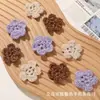 Accesorios para el cabello, broches, zapatos, calcetines, sombreros, adornos florales para ropa de otoño e invierno, flor de ganchillo hueca hecha a mano vintage, DIY
