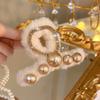 Lujo Ligero Elegante Letra de Pedrería Pinza para Cabello de Visón para Mujer Otoño e Invierno Nuevo Celebridad de Internet Horquilla de Felpa Pinza Tiburón Peluda