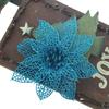 Decoración floral navideña 15cm diseño de escena festiva ratán árbol de Navidad colgante suave artesanía polvo dorado comercio exterior