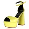 2022 plus size europeu e americano transfronteiriço salto grosso peep toe super salto alto plataforma fivela sapatos femininos sandálias fornecimento de comércio exterior X419