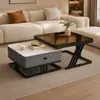 Sala de Estar Uso Doméstico 2026 Modelo Nuevo Apartamento Pequeño Mesa de Café Minimalista Lujo Ligero Gama Alta Simple Estilo Italiano Plegable Mesa de Café de Roca