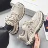 Zapatillas de papá de suela gruesa de moda para hombre, nueva colección de otoño, zapatillas casuales de malla transpirable para adolescentes y para correr