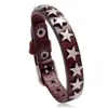 Pulsera Decorativa Creativa y Personalizada de Metal con Estrella de Cinco Puntas Estilo Retro para Hombres y Mujeres, Pulsera Versátil de Cuero de Vaca Más Vendida Transfronteriza