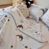 Luxo leve retrô 60 lyocell tencel verão fresco colcha conjunto de quatro peças verão dormir nu seda gelada verão fresco ar condicionado colcha