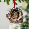 Decoraciones Navideñas Transfronterizas de Búho y Mapache Nuevas, Adornos para Árbol de Navidad, Colgantes Pequeños Planos 2D Acrílicos